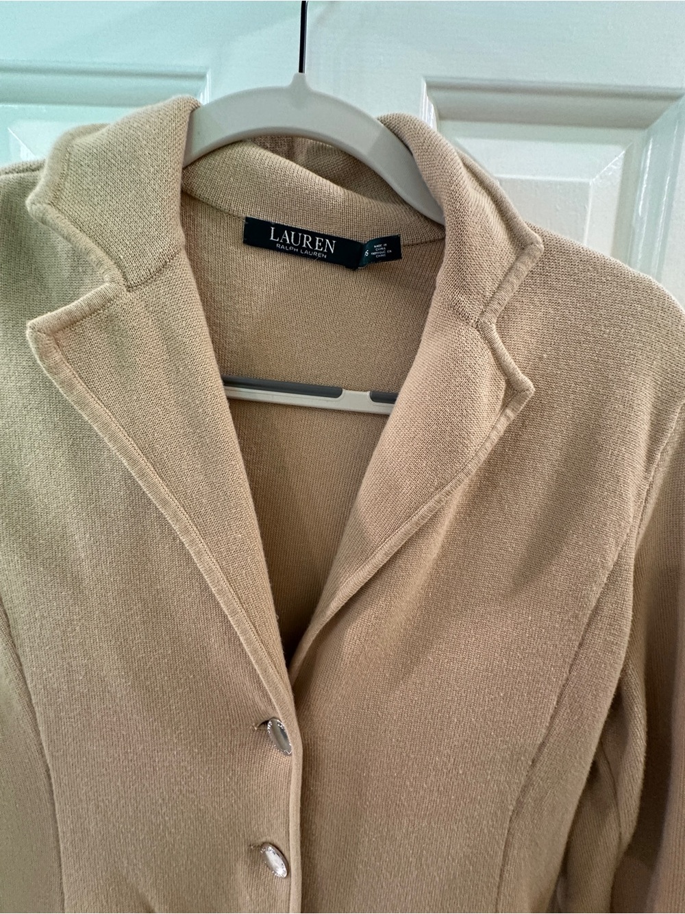 Lauren Ralph Lauren Camel Tan Tailored Wool-Blend Blazer - Picture 4 of 8